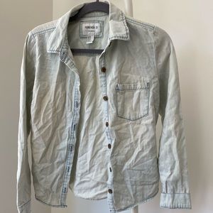 Forever21 Jean shirt long sleeve medium